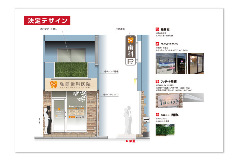 蕨市の歯科医院のナチュラルで温かみのある看板デザイン